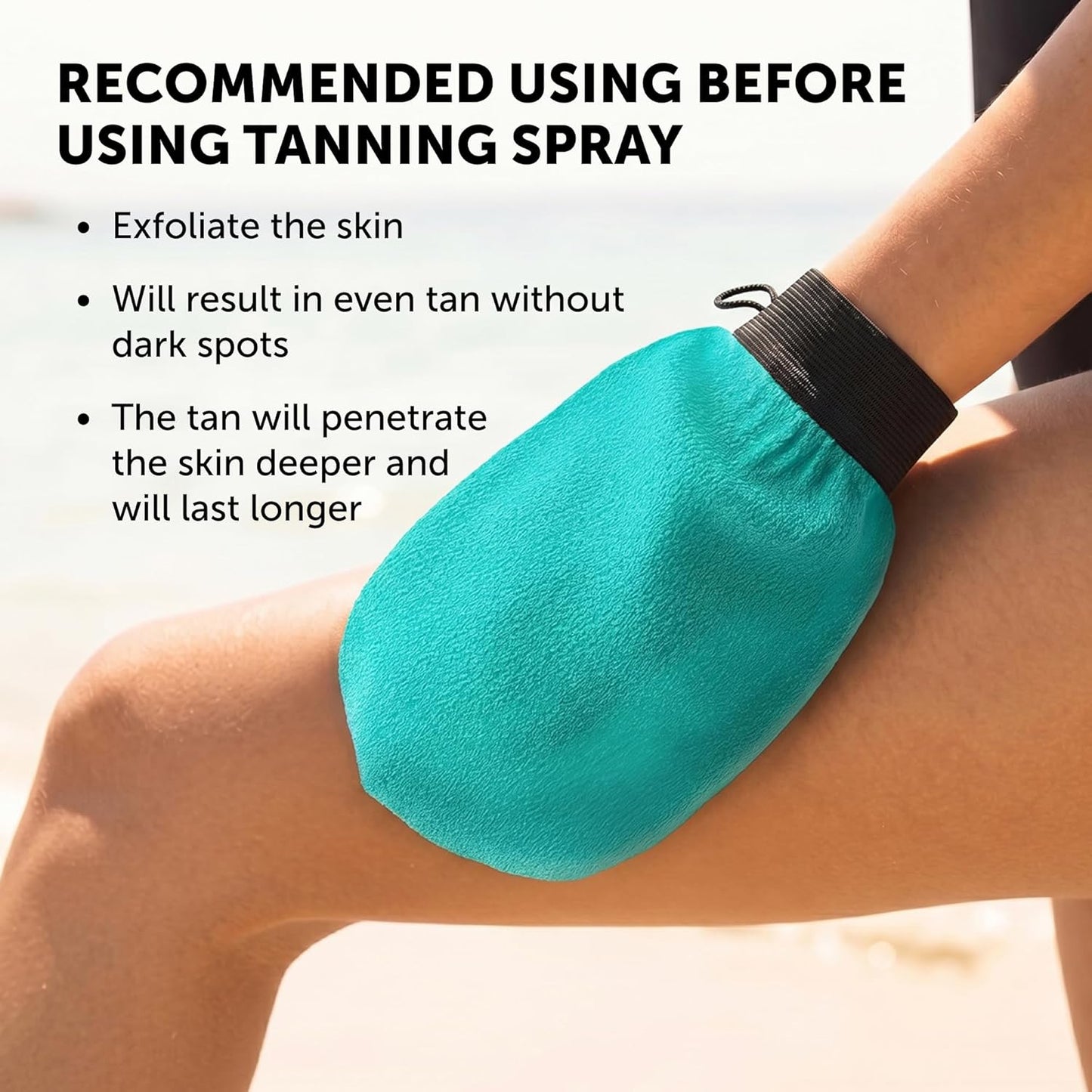 Valitic Exfoliating Glove Body Scrubber - Korean Style Dead Skin Remover & Shower Exfoliator | Turquoise Pair