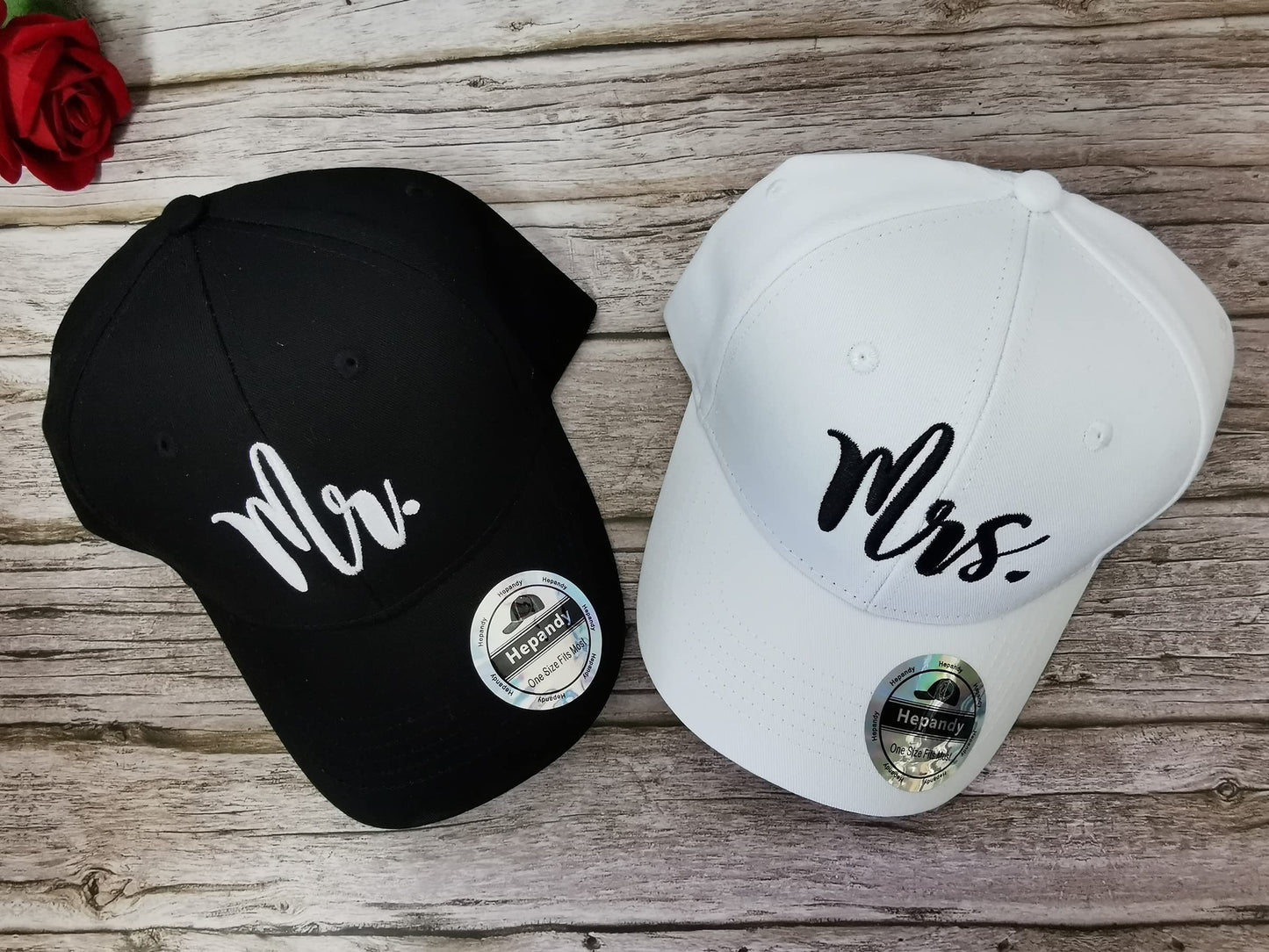 Mr and Mrs Hats, Embroidered Baseball Caps, Honeymoon and Wedding Gift for Couples, Black & White Bride Groom Matching Hats, Bridal Gift