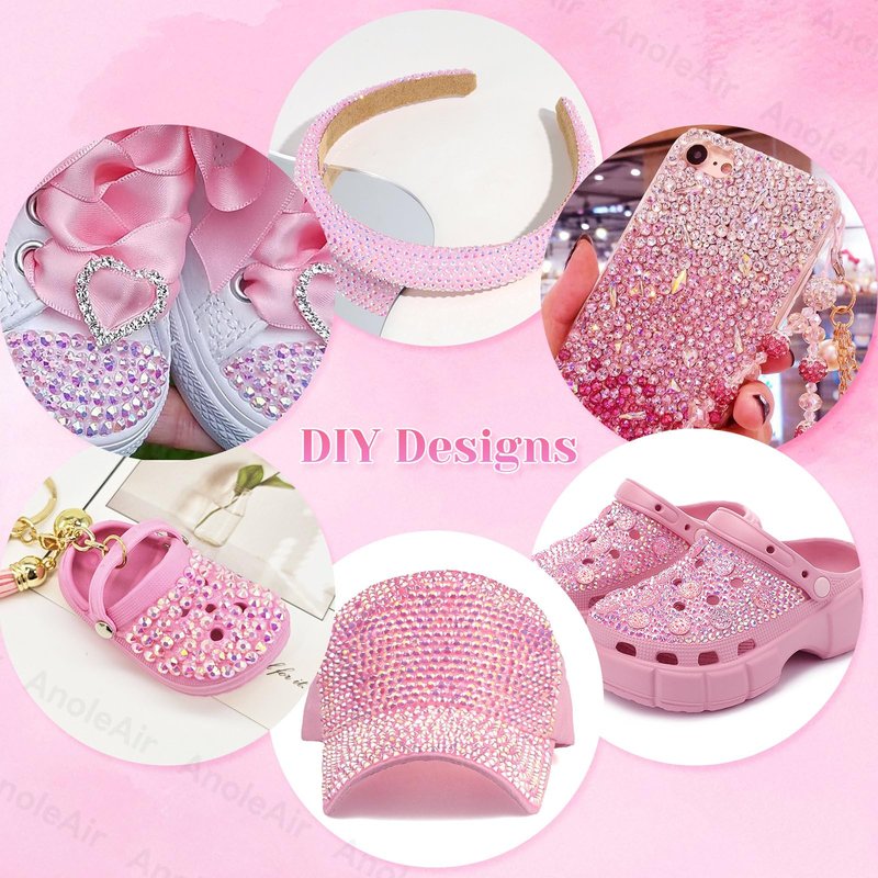 12000Pcs Light Pink Rhinestones for Bedazzling Kit, 2/3/4/5/6mm Mix Sizes Jelly Bedazzling Resin Gems, Light Pink Bedazzling for Crafting, Flatback Resin Rhinestones for Craft DIY Face Makeup