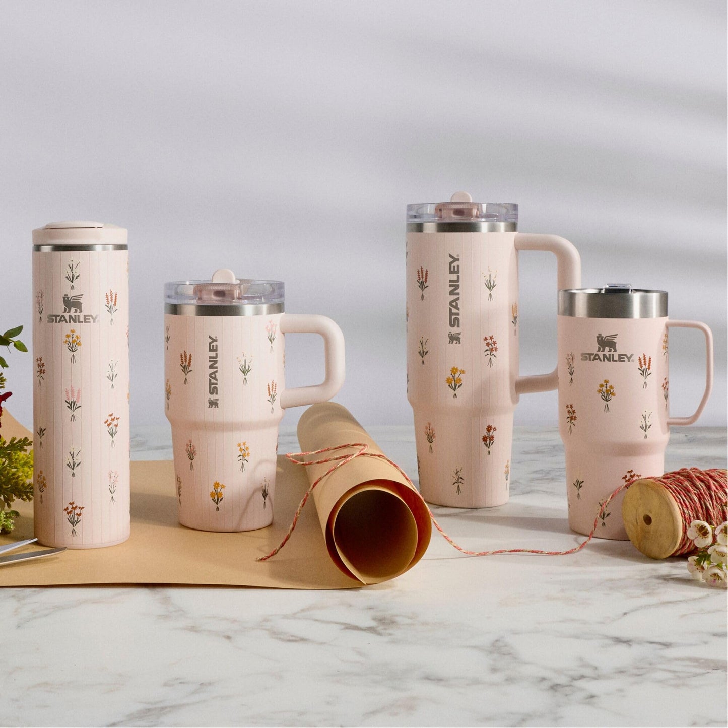 STANLEY Quencher ProTour Flip Straw Tumbler | Leakproof Lid, Straw & Handle | Insulated Stainless Steel | Fits Cup Holders | Perfect Mother’s Day Gift | BPA-Free | 30 oz | Rose Quartz Bouquets