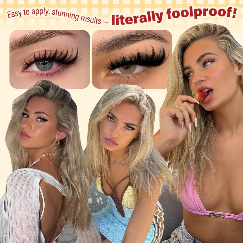 Calphdiar Lash Clusters Wispy & Manga Eyelash Clusters 8-18MM DIY Volume Lash Extensions C Curl Individual Lashes for Daily Wear & Glam Looks Reusable Lash Clusters for Beginners