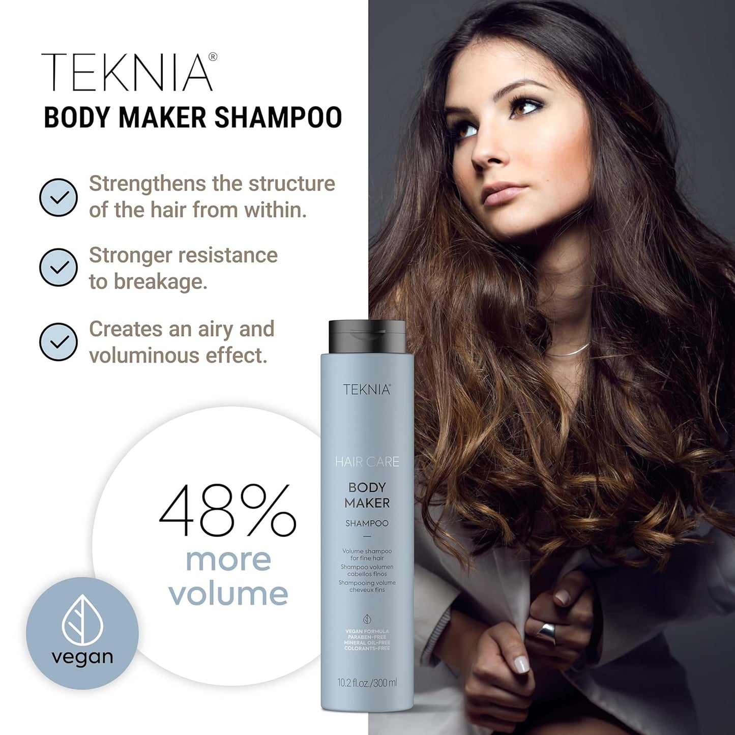 Teknia Body Maker Shampoo - Volumizing Shampoo for Fine Hair | Boosts Volume & Thickness