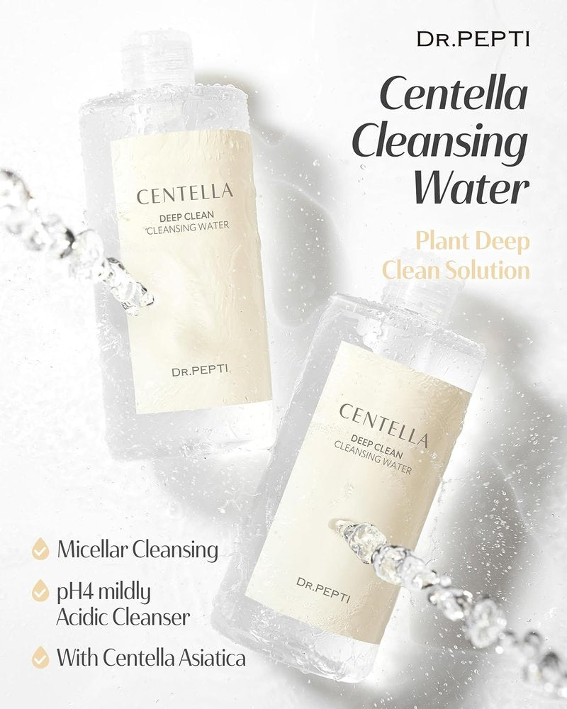 Dr. Pepti Centella Micellar Cleansing Water - Gentle Makeup Remover for Sensitive Skin | 13.5 fl oz