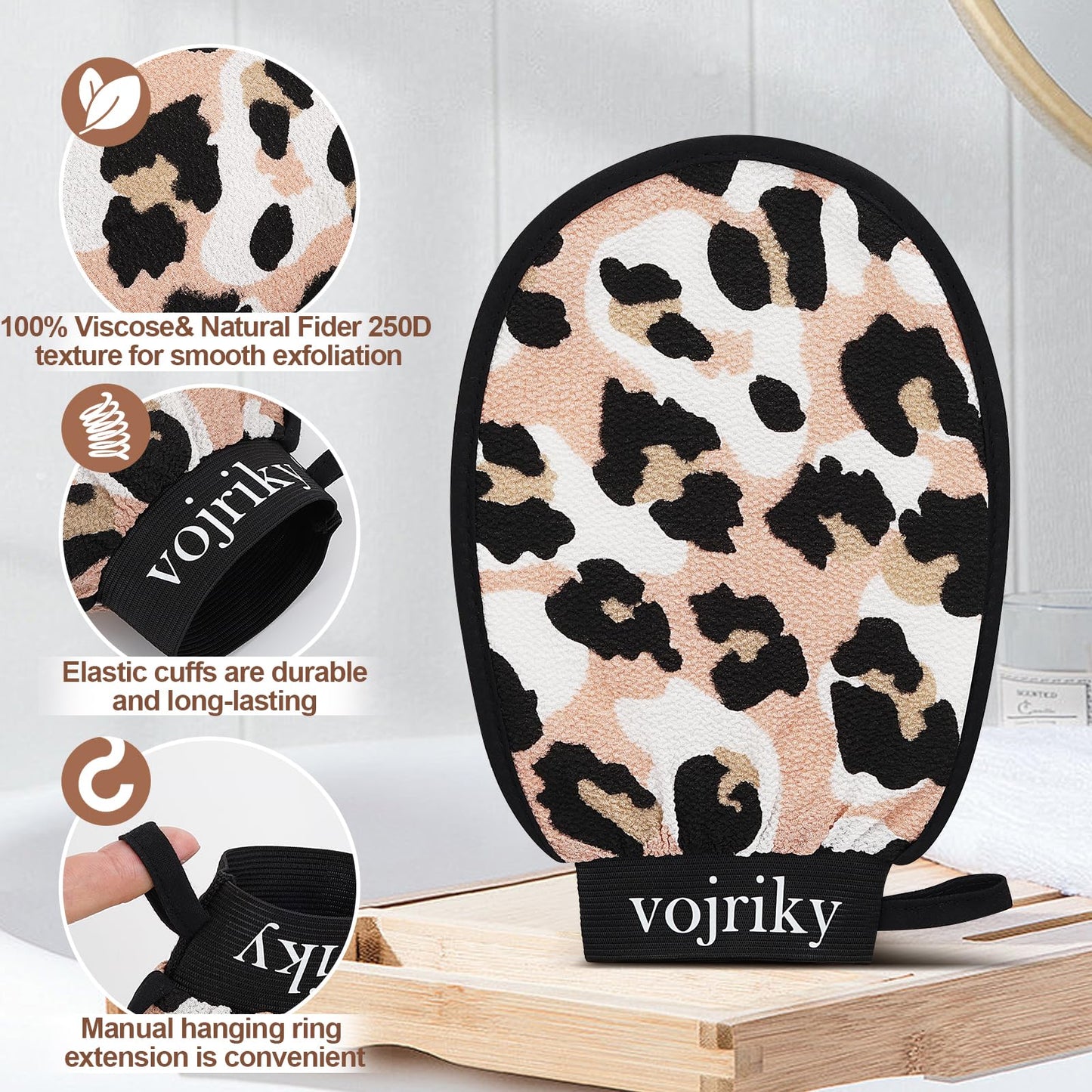 Vojriky Durable Body Scrub, Dead Skin Remover & Body Scrubber Exfoliator, Body Exfoliating Gloves for Shower, washcloth exfoliating, exfoliating Glove for Smooth Skin 2PCS