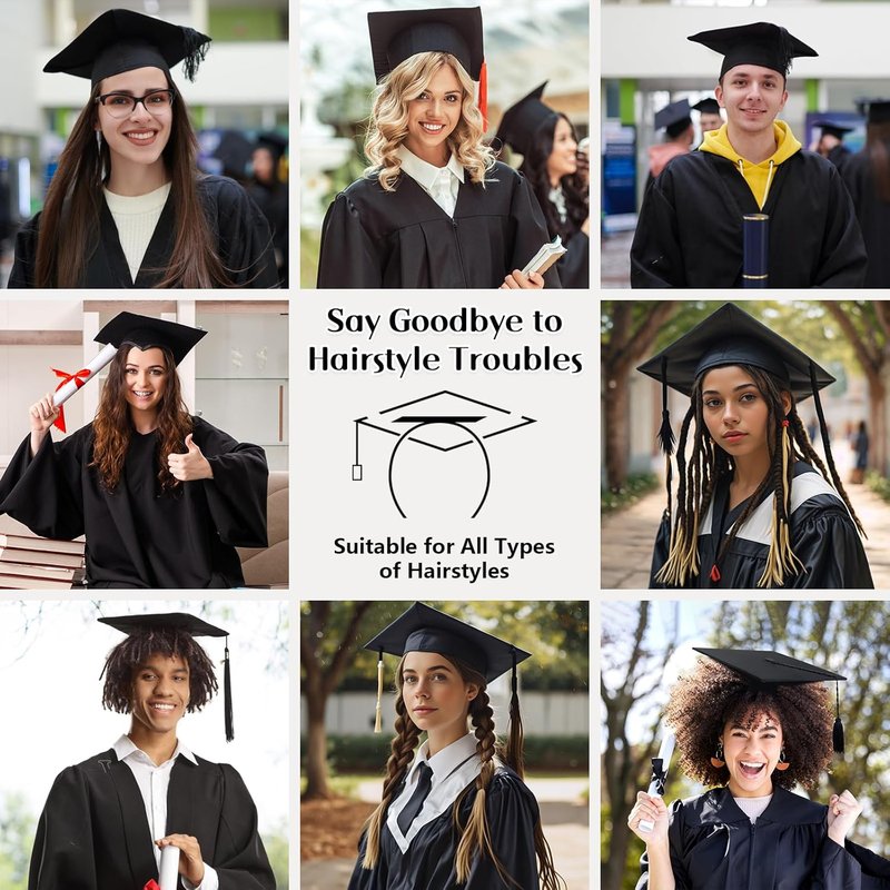 Graduation Cap Headband - Anti-Fall Hair Accessory for Graduates | Keeps Hairstyle Secure