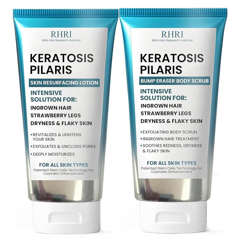 KP Bump Eraser Body Set with 10% AHA | Keratosis Pilaris Treatment | Keratosis Pilaris Lotion | Exfoliating Body Scrub | Ingrown Hair Treatment | Bundle Set for Bump, Strawberry Legs, Redness, Dryness