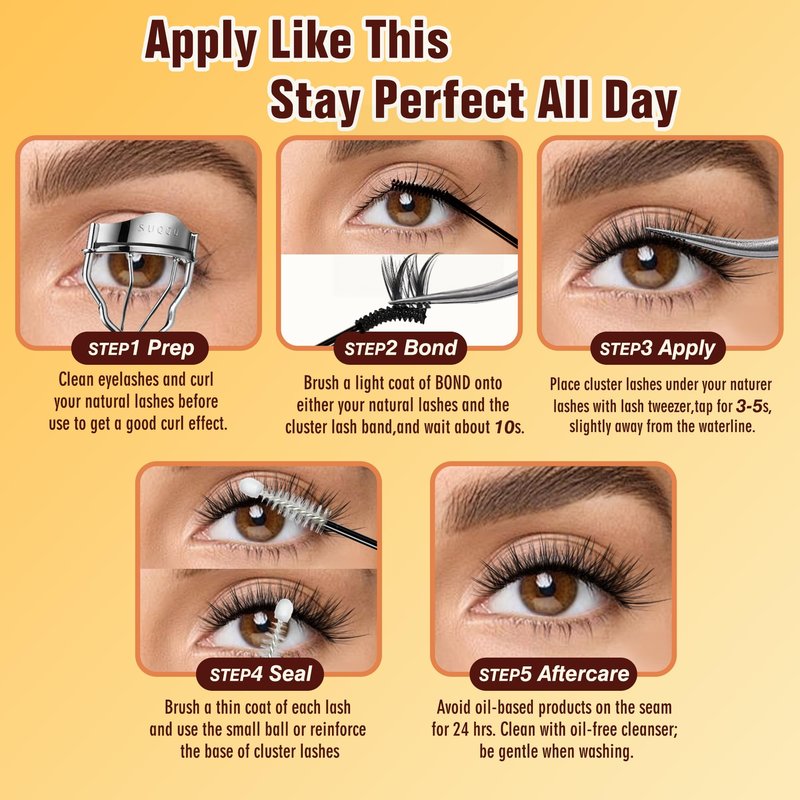 LANKIZ New Hypoallergenic 90H Max Long Lasting Hold Lash Bond and Seal, Sensitive Lash Cluster Glue for Individual Lashes & Clusters, Latex-Free & Non-Irritating Cluster Lash Glue for DIY at Home