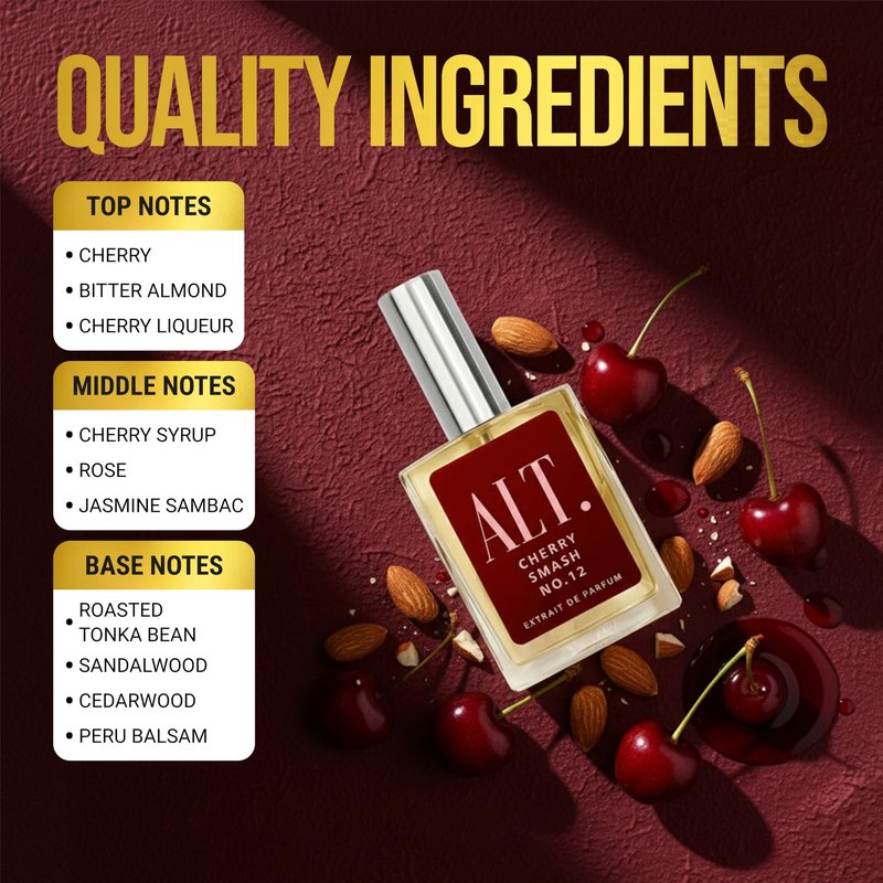 ALT. FRAGRANCES Cherry Smash No. 12, Inspired by Lost Cherry Perfume for Women & Men, Unisex Perfume, Extrait de Parfum, Long Lasting Scent, 60ml