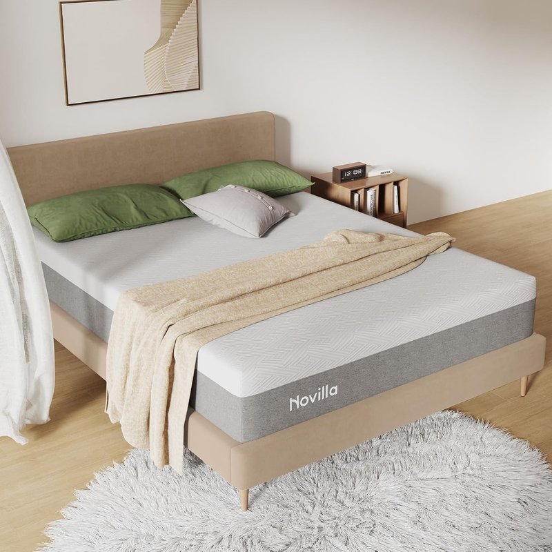 Novilla Bliss Queen Size Mattress - 12" Gel Memory Foam for Cool Sleep & Pressure Relief | Medium Plush Feel