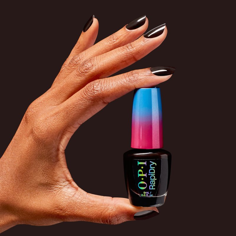 OPI RapiDry Hi, Speed! | Opaque Dark Brown Crème Quick Dry Nail Polish | Vegan, Smudge Proof, Fast Drying