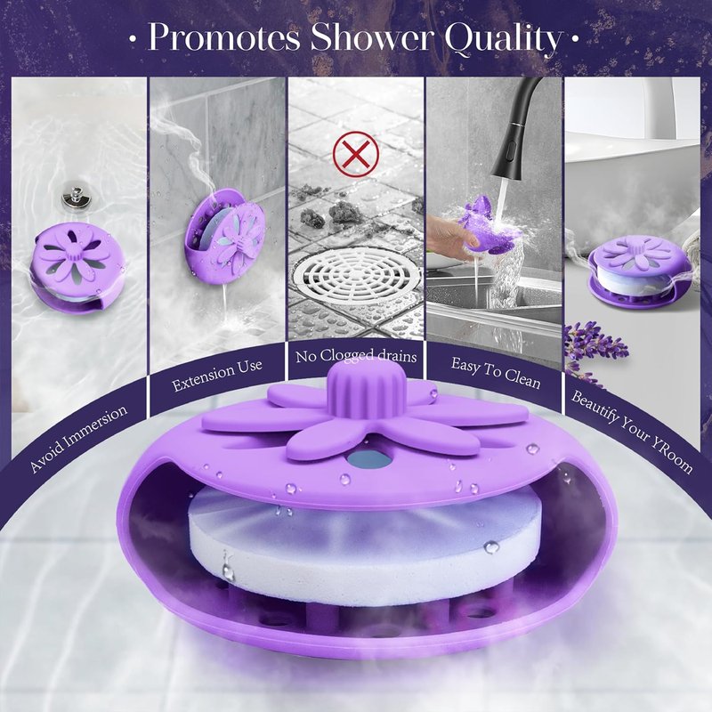 Purple Shower Steamers Tray - Suction Cup Holder for Long-Lasting Use | Flake Bath Bombs Container