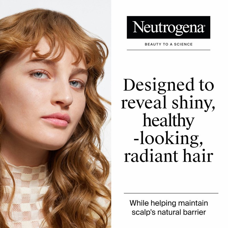 Neutrogena Exfoliating Healthy Scalp Clarifying Shampoo for Oily Hair & Scalp, Pink Grapefruit pH-Balanced Anti-Residue Formula Adds Shine, Sulfate, Paraben & Phthalate-Free, Color-Safe, 12 Fl Oz
