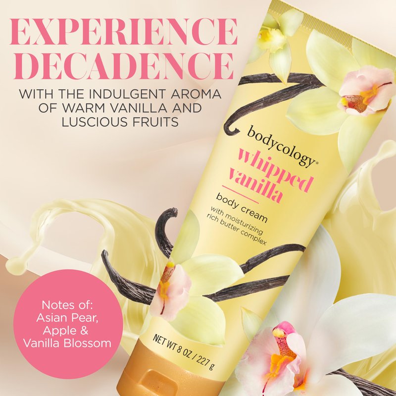 Bodycology Shea Butter Body Cream, Whipped Vanilla, 8 oz