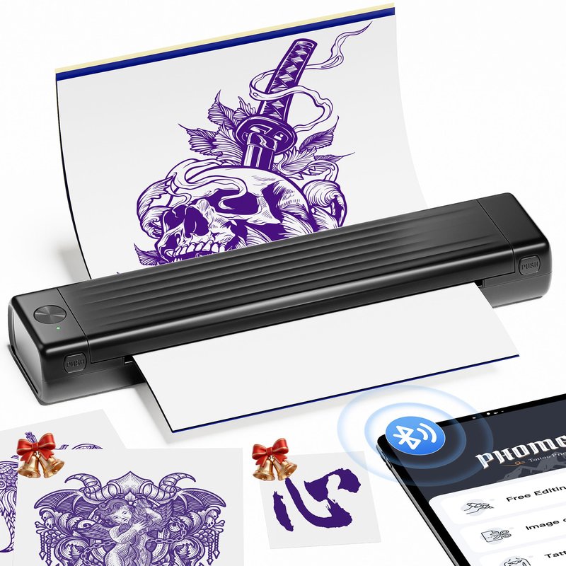 Itari Tattoo Stencil Printer Kit for Beginners, Thermal Tattoo Printer with 10 Pcs Transfer Paper, Bluetooth Stencil Printer for Tattooing, Wireless Tattoo Machine Compatible with Phone/Tablet/PC