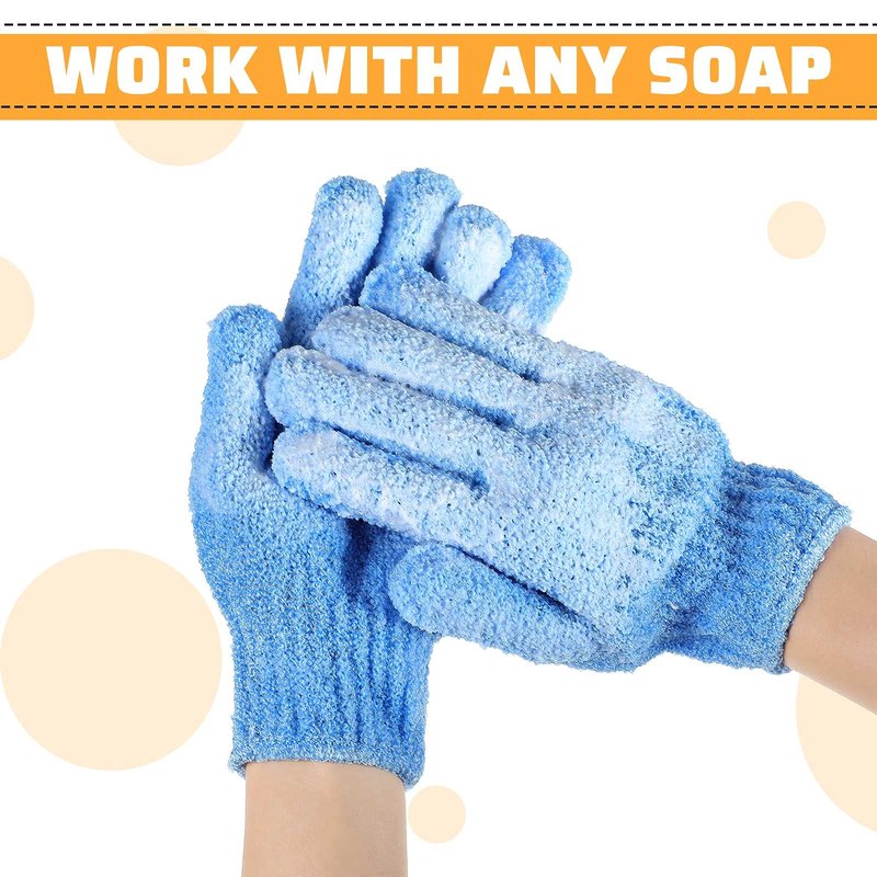 Moukeren 20 Pcs Exfoliating Bath Gloves 9 Colors Shower Scrub Exfoliating Body Bath Gloves Double Sided Bathing Glove for Women Men Spa Massage Skin Shower Bathing Accessories