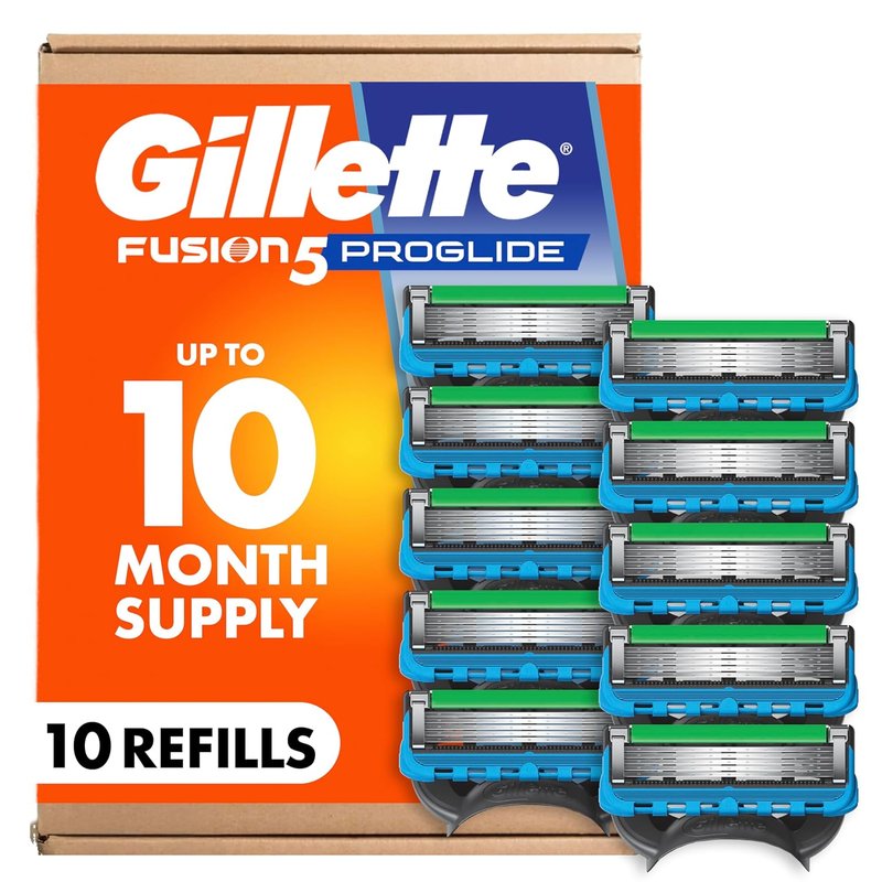 Gillette Fusion5 ProGlide Razor Blade Refills - 5-Blade Design with Precision Trimmer | 10 Count