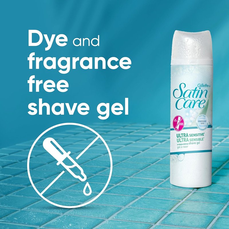 Gillette Venus Shave Gel - Ultra Sensitive Skin Formula, Fragrance-Free, 7 oz (Pack of 6)