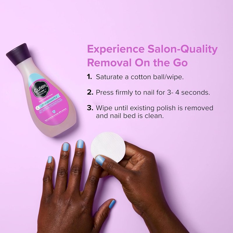 Cutex Gel Nail Polish Remover - Ultra-Powerful Formula for Glitter & Dark Colors | 6.76 Fl Oz, Paraben-Free