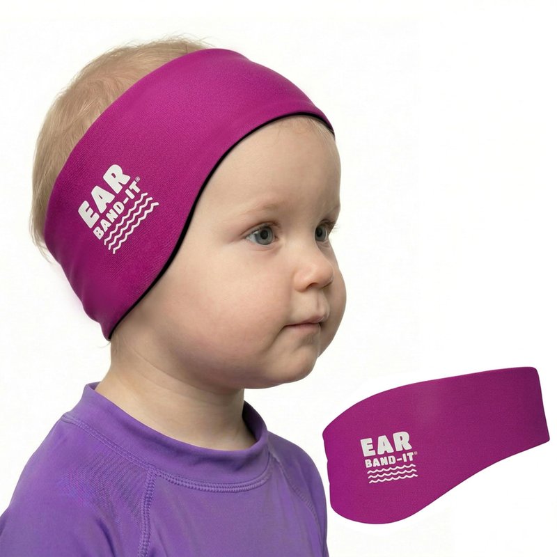 Earvolution Original Ear Band-It Swimming Headband, American Brand, Doctor-Invented - for Kids & Adults - Sensory-Friendly - Keep Ears Dry & Prevent Swimmer's Ear, Holds Earplugs In, (Magenta, Medium)