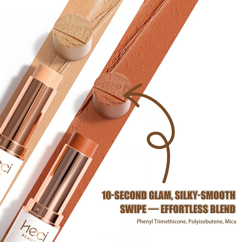 HECI BEAUTY Tinted Foundation Stick, Balm to Cream Foundation with Light to Medium Coverage, Infused with Hydrating Ingredients - Fair 01, 0.25 oz