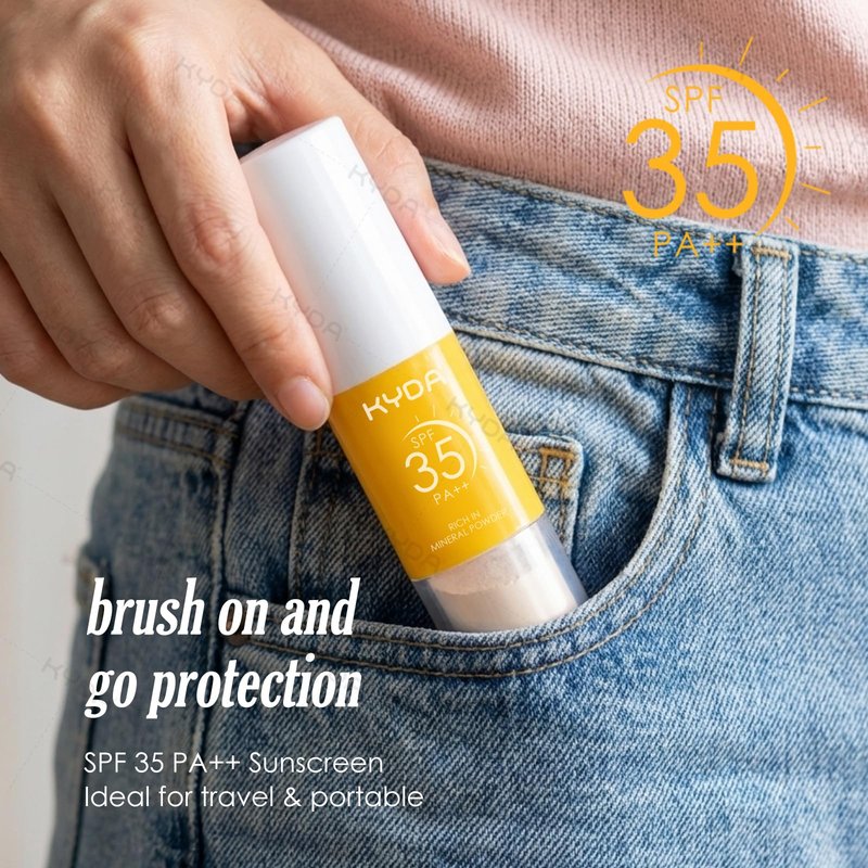 KYDA Mineral Sunscreen Powder for Face & Scalp Hair, SPF 35 Scalp Sunscreen, Hair Sunscreen Spf Powder Lasting Oil Control Matte Loose Powder, Lightweight Breathable for All Skin Type, Translucent