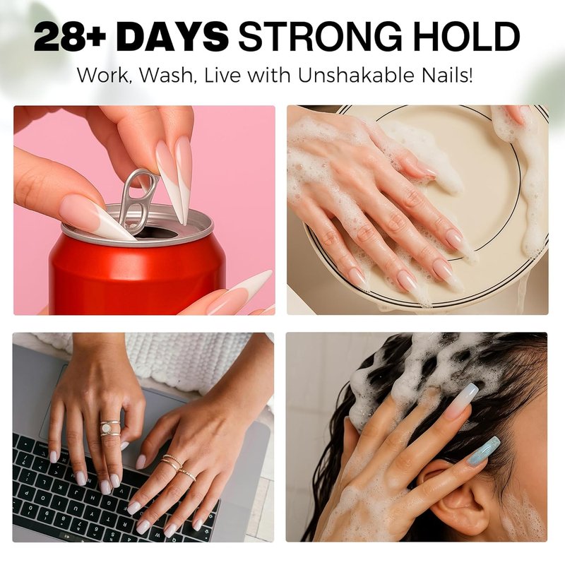 Luckyfairy Nail Glue - 40ml Super Strong Soft Solid Gel for Press-On & Acrylic Nails | Durable & Mess-Free