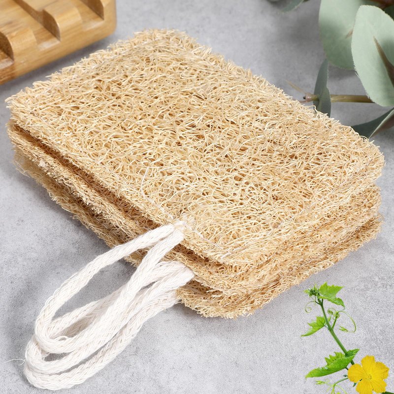 Elegaperma 3Pcs Natural Loofa, 100% Real Natural Loofah Sponges Set, Loofah Sponge for Dishwashing, Luffa Sponges