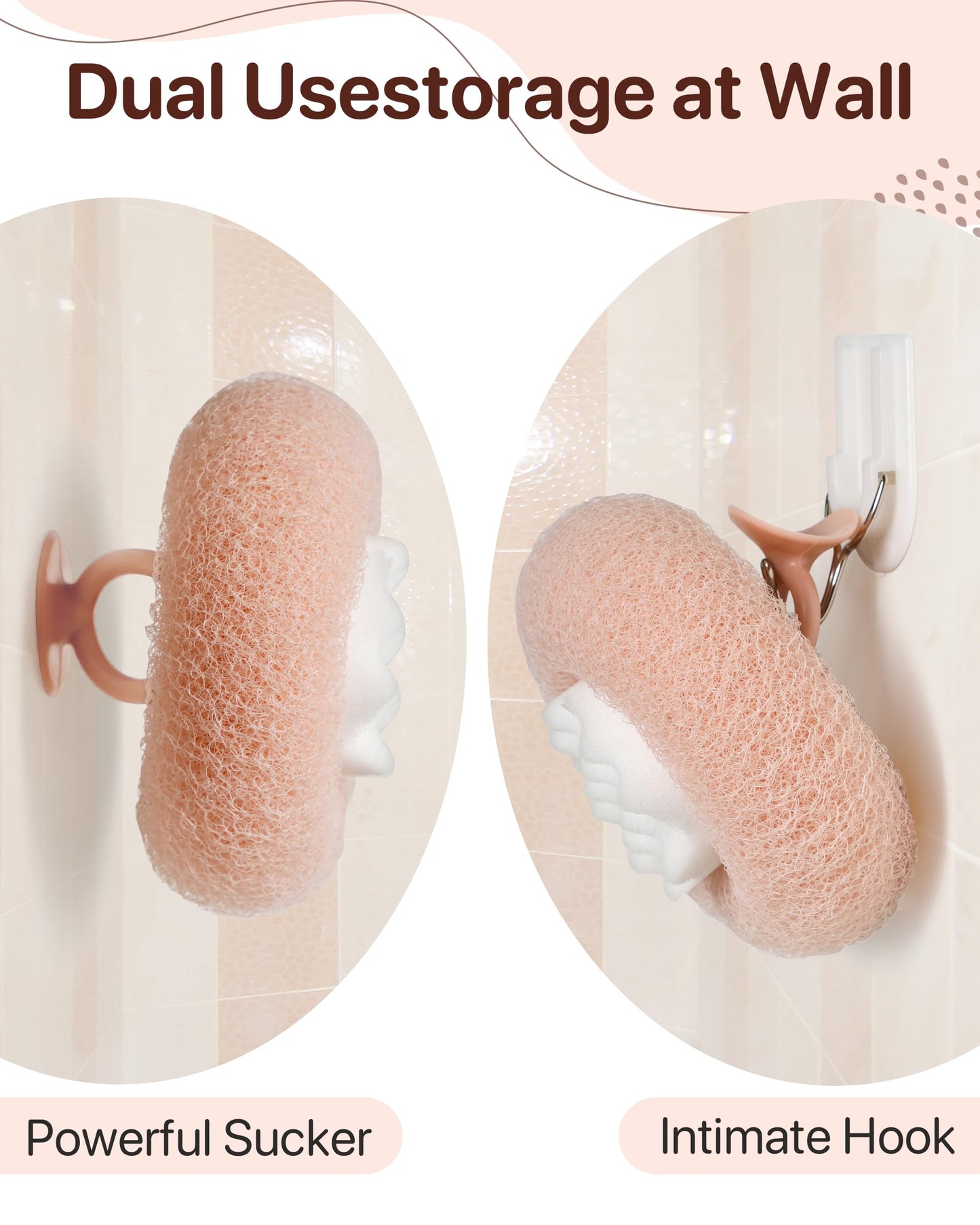 Super Soft Sunflower Suction Cup Bath Sponge loofah, 2026 Upgraded 2-in-1 Sunflower Ball Exfoliating Bath Sponge Cleaning Brush, Mesh Shower Body Sponge Accessories for Women, Men Shower (4 Color)