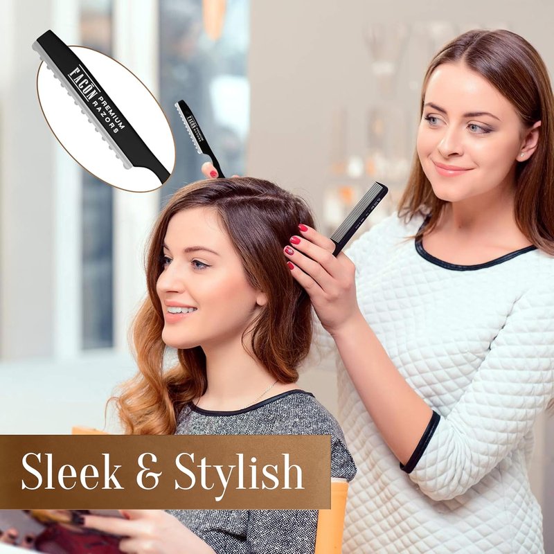 Facón Hair Razors - Professional Styling Razor Kit with 11 Stainless Steel Blades | Ideal for Salon & Home Use