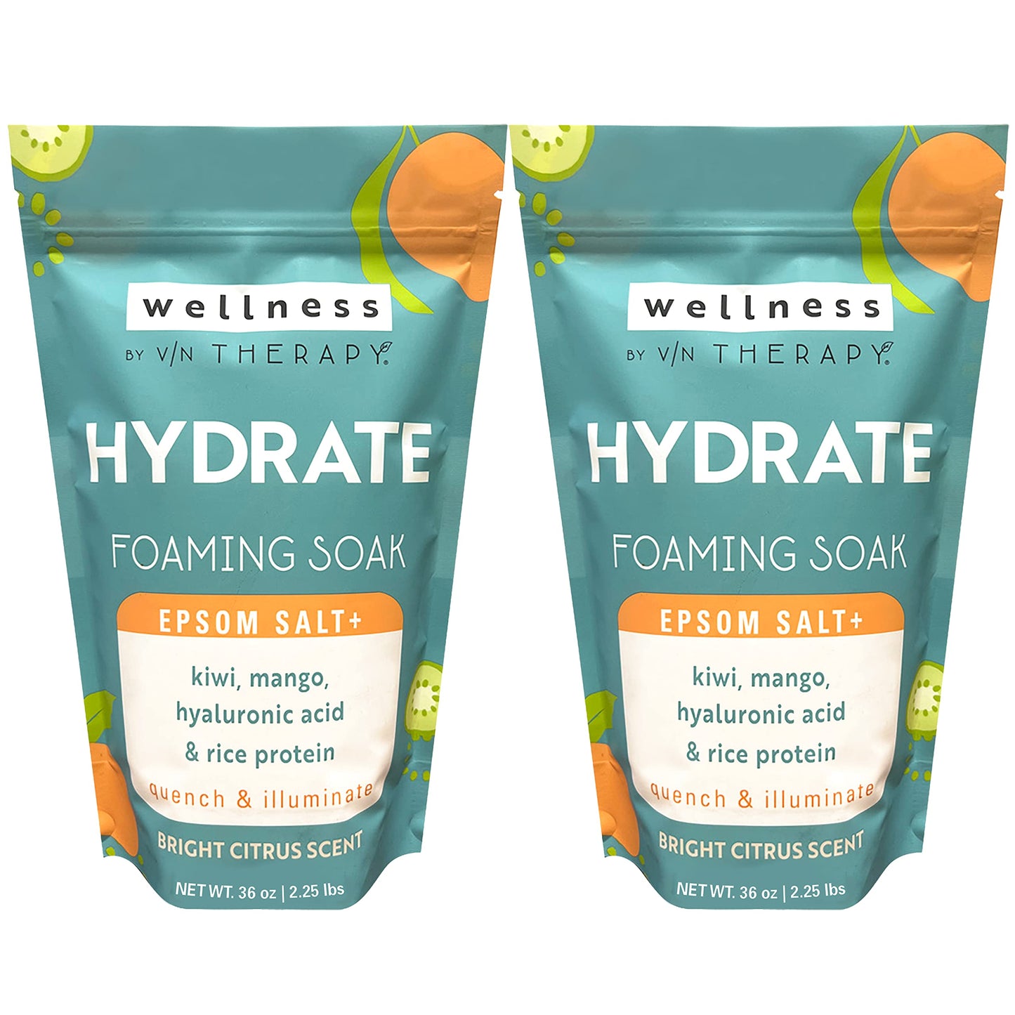 Wellness By Village Naturals Therapy, Hydrate Foaming Bath Soak, 36 oz, Pack of 2