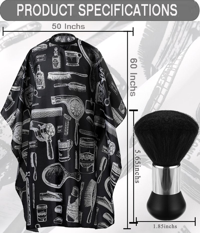 Borogo Professional Hair Cutting Cape with Neck Duster Brush, Salon Barber Cape, Hairdressing Accessories Floral Print