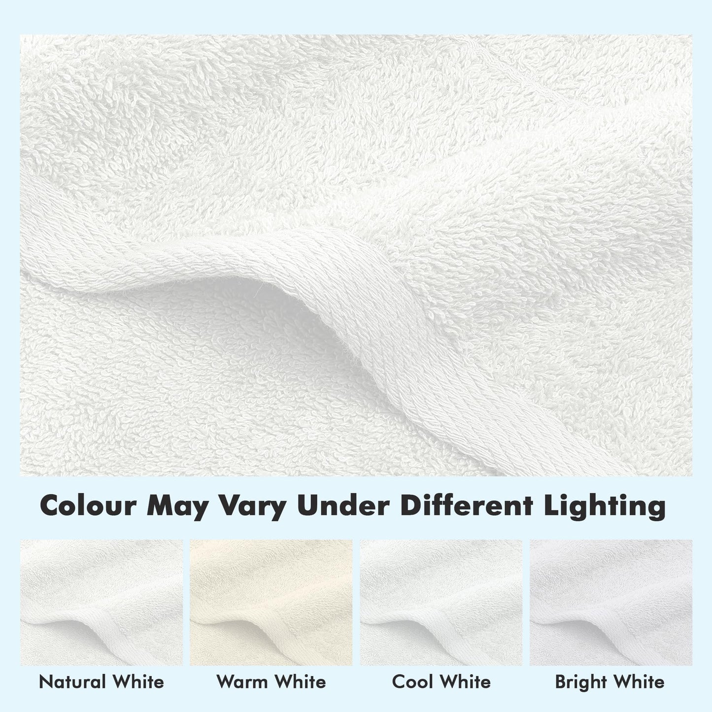 Novo Home 100% Ring Spun Cotton Hand Towels for Bathroom – 550 GSM Soft & Absorbent Towel Set– Pack of 6 Small Towel (34x20in) – Quick Dry Luxury Cotton Hand Towels – White