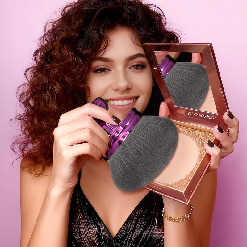 Blend & Blur Extra Large Body Makeup Brush - Perfect for Self Tanner & Bronzer | 76mm Round Head with Case (Purple)