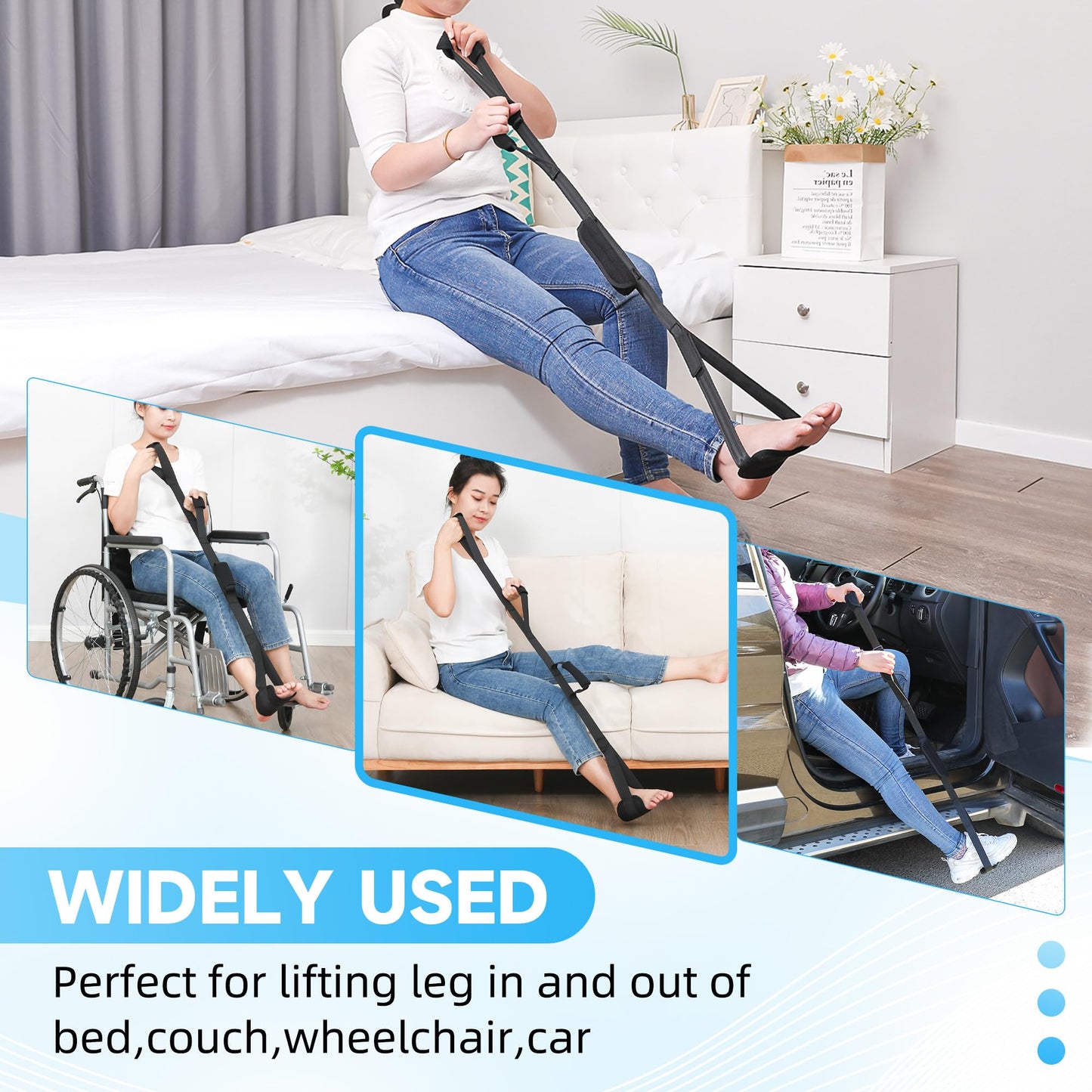 Fanwer 6-Piece Hip Kit for Seniors Total Hip Replacement - Leg Lifter, Sock Aid, Reach Grabber Tool, Dressing Stick, Back Brush and Lotion Applicator, Pants Helper, Hip Replacement Kit After Surgery