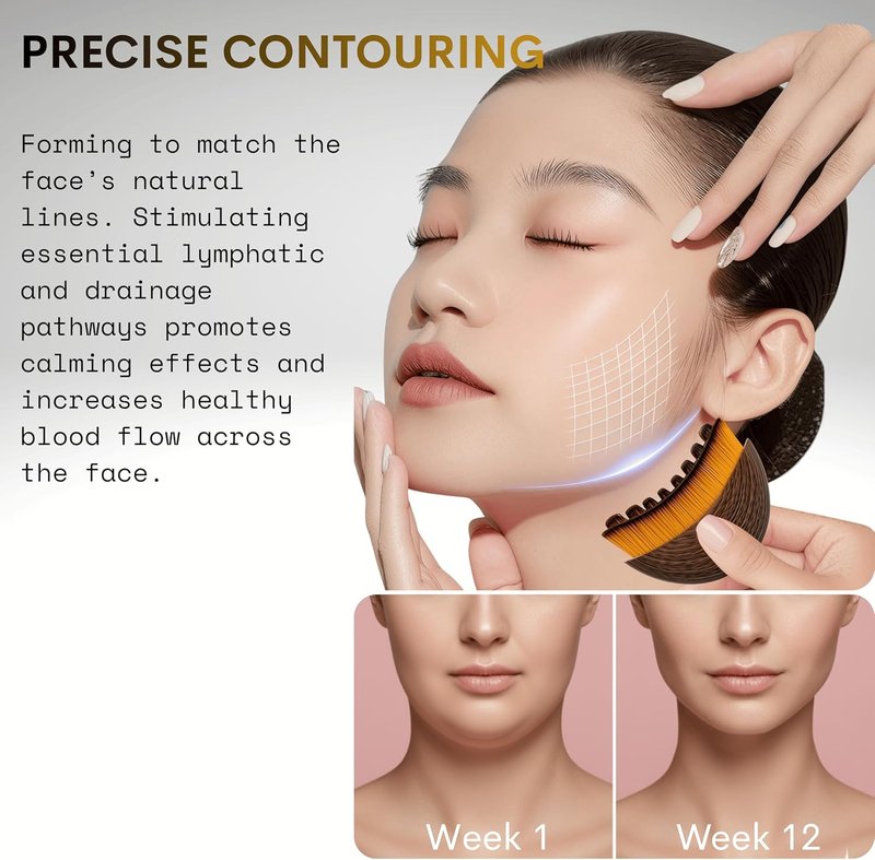 Lymphatic Contour Face Brush Set - Gentle Facial Massage & Puffiness Reduction | Soft Bristles for Sensitive Skin