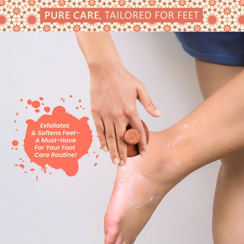 Natural Terracotta Pumice Stone for Feet – Handcrafted Foot Scrubber & Callus Remover with Gentle Exfoliation and Ergonomic Design for Smooth, Soft & Refreshed Feet – for a Spa-Like Pedicure