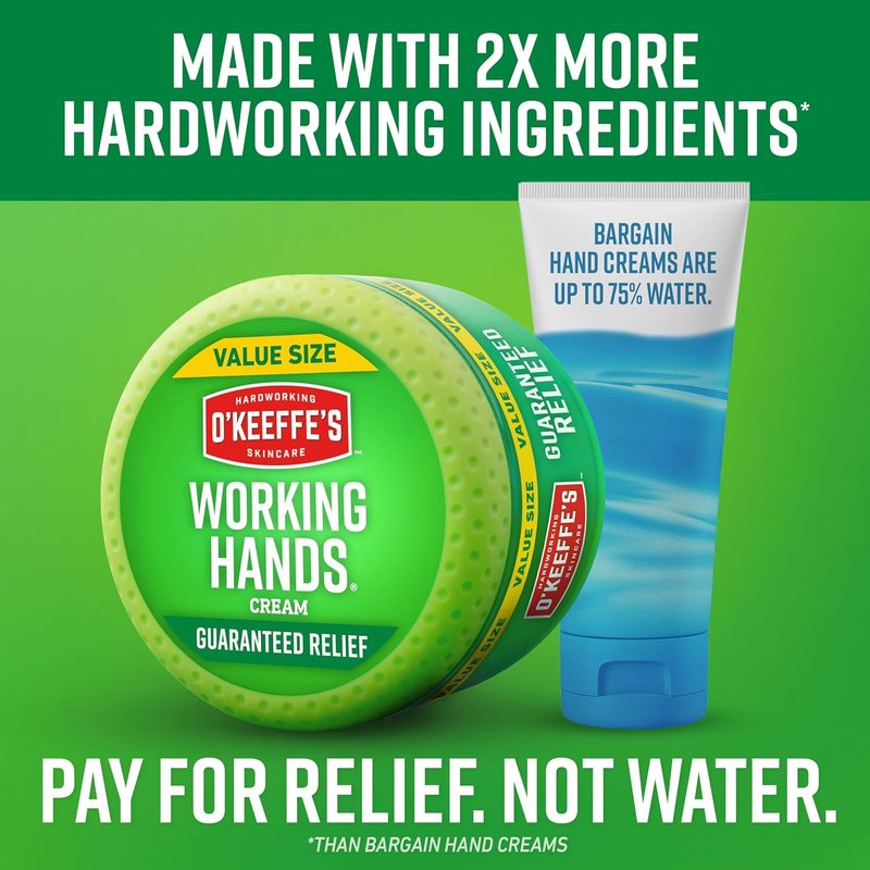 O'Keeffe's Working Hands Hand Cream - Extreme Dryness Repair for Cracked Skin | 6.8 oz Value Size Jar