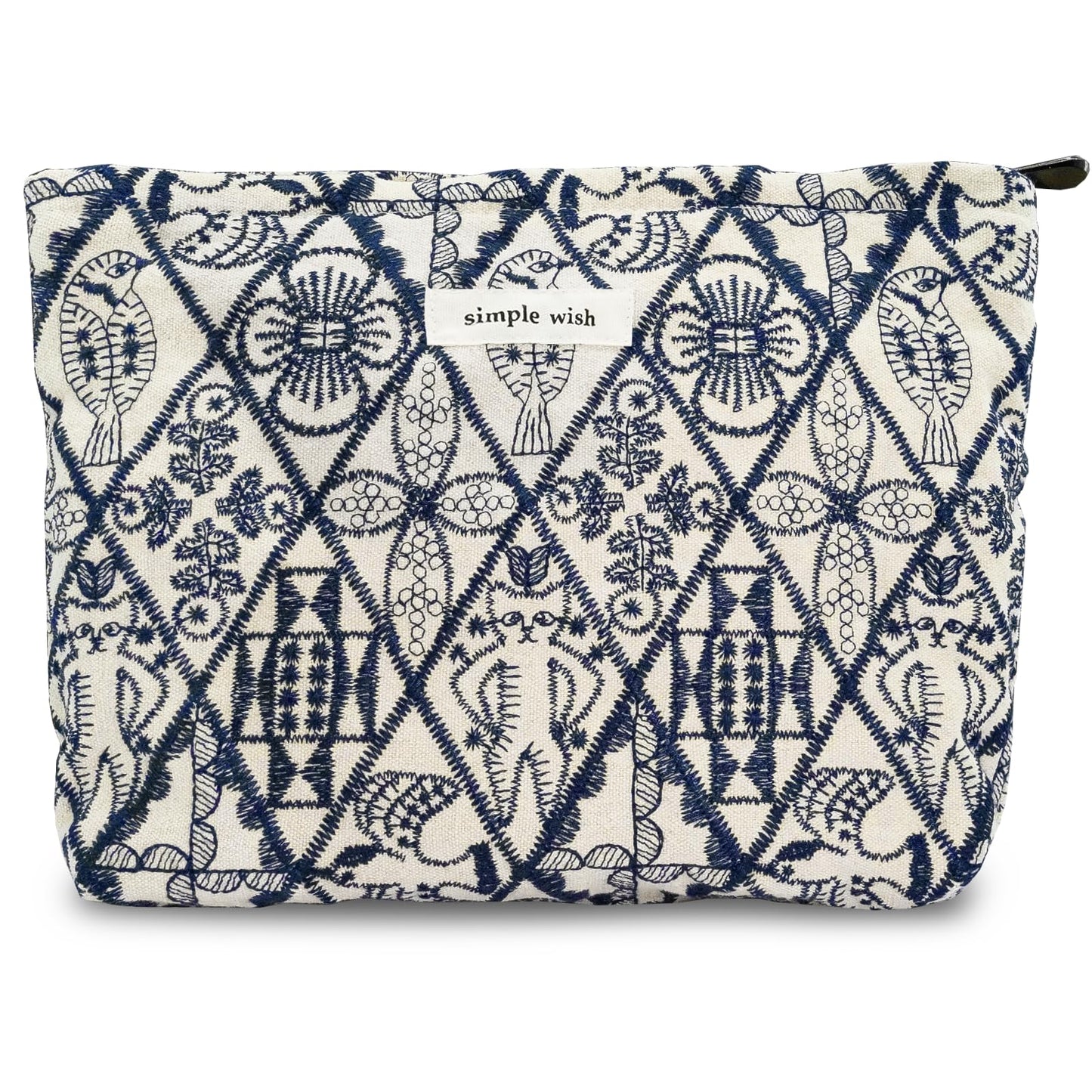 Sminra Makeup Bag Cosmetic bags Small Canvas Zipper Pouch for Women, Cute Coquette Large Preppy Pencil Purse Toiletry Bag Organizer Handbags Travel accessories