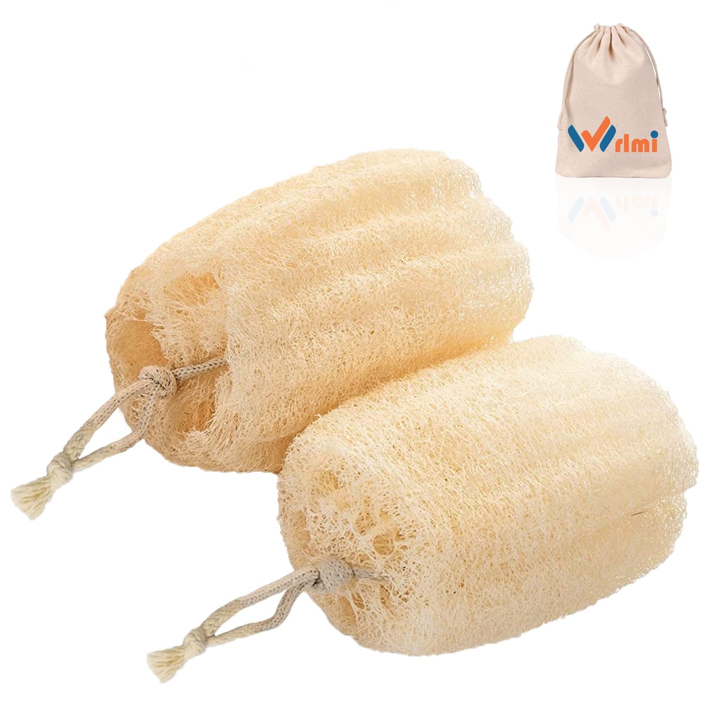 Natural Egyptian Shower Loofah Sponge Body Scrubber for Women & Men, Get You Clean and Not Just Spread Soap, Luffa Sponges are Skin-Friendly (Exfoliating, 2)
