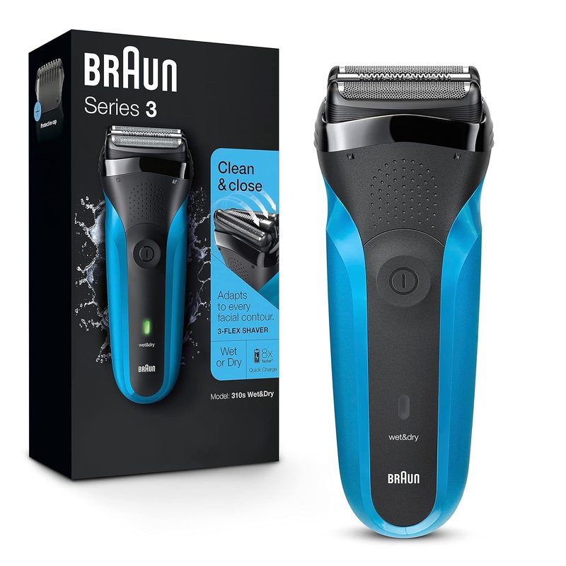 Electric Shaver for Men - Series 3 3010s Wet & Dry Rechargeable Razor | Blue