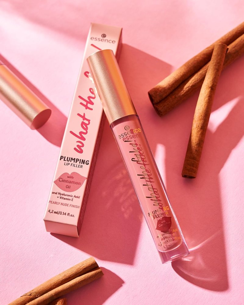 Essence What the Fake! Plumping Lip Filler - Volumizing Lip Gloss with Hyaluronic Acid & Vitamin E | Vegan, Gluten-Free, 02 Oh My Nude!