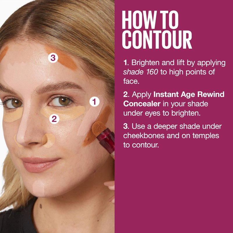 Maybelline Instant Age Rewind Eraser Dark Circles Treatment Multi-Use Concealer, 130, 1 Count (Packaging May Vary)