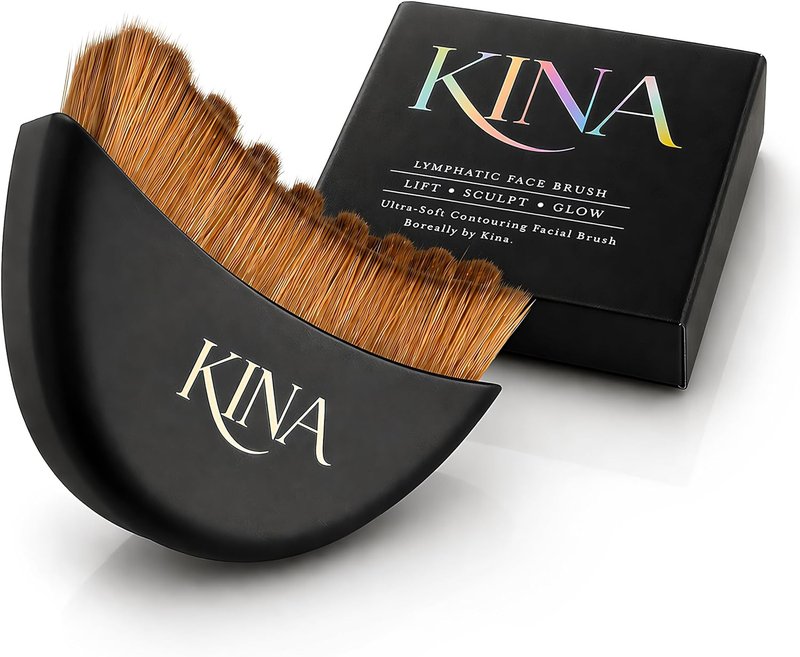 Kina Lymphatic Face Brush - Gua Sha Tool for Detox & Puffiness Relief | Black Color