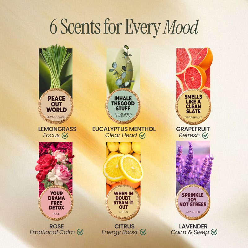 MESMOS Shower Steamers Aromatherapy 6 Pack Gift Set, Self Care Gifts for Women, Essential Oil Shower Bombs, Spa Stress Relief Birthday Kit. Lavender Eucalyptus Methol Rose Citrus Grapefruit Lemongrass