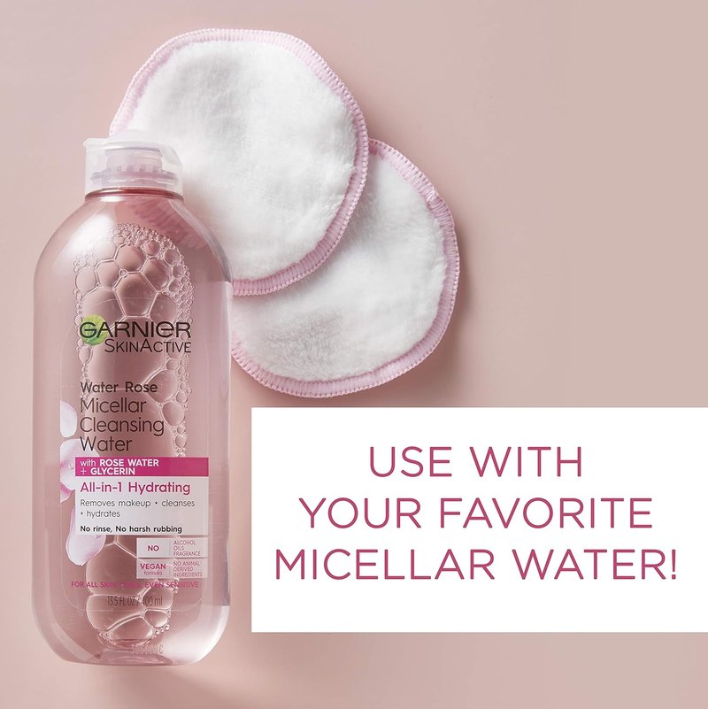 Garnier Micellar Cleansing Eco Pads - Reusable Ultra-Soft Microfiber Pads | 3-Pack