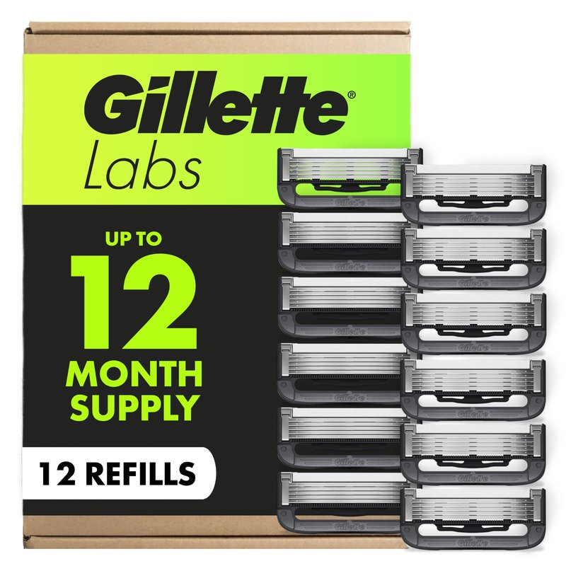 GilletteLabs Shaving Razor Blade Refills for Men, 12 Count
