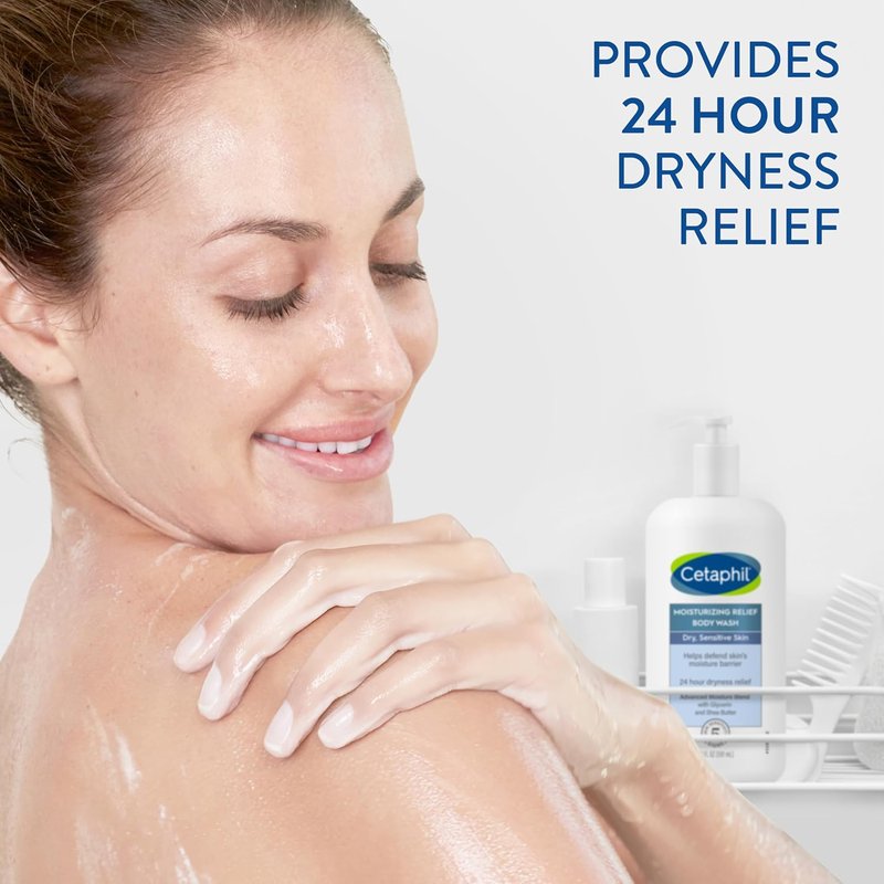 Cetaphil Moisturizing Body Wash - Gentle Relief for Sensitive Skin | 20 oz Hypoallergenic Formula