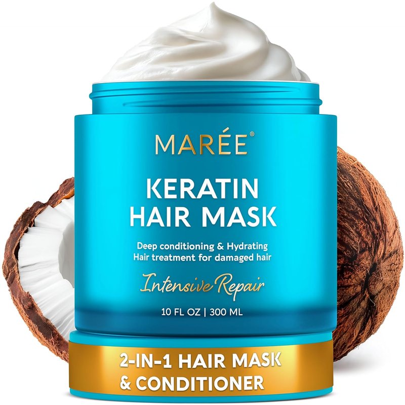 Deep Conditioning Hair Mask | Keratin Treatment for Damaged Hair – Hydrating & Repairing – Ideal for Dry, Curly Hair