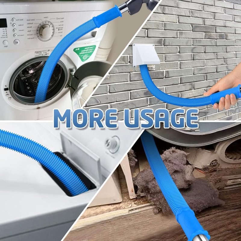 PetOde Dryer Vent Cleaner Kit - 2 Pieces Lint Brush & Vacuum Hose Attachment for Quick Lint Removal