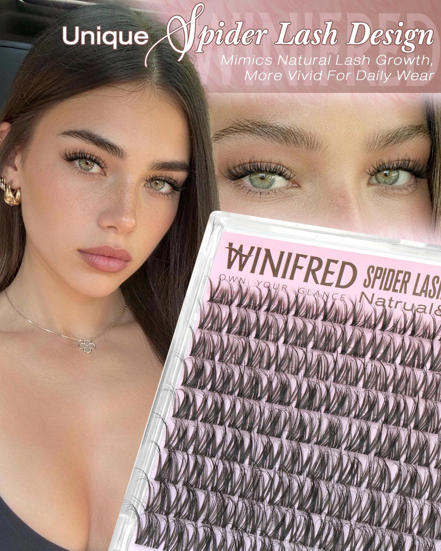 Spider Lash Clusters Wispy Eyelash Clusters Natural Fluffy Cluster Eyelash Extensions Breeze D Curly 10-16mm Lash Extensions Invisible Band Eyelashes Kim&K Individual Lashes by Winifred